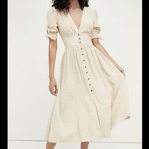 Free People Love of My Life Cotton Gauze Prairie Dress Ivory